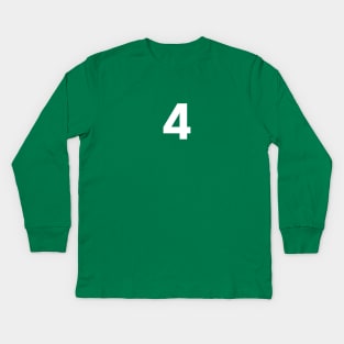 Number Four - 4 - Any Color - Team Sports Numbered Uniform Jersey - Birthday Gift Kids Long Sleeve T-Shirt